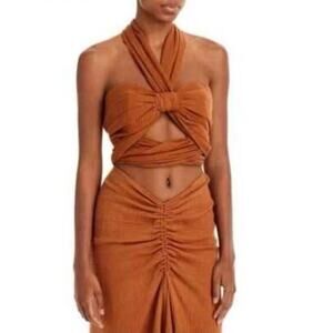 JUST BEE QUEEN Kim Crop Top In Rust Sz M/L $250 NWT
